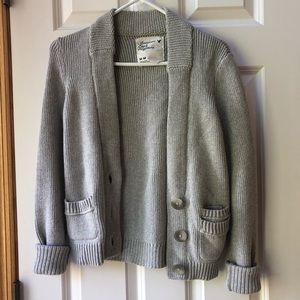 Grey Knitted Cardigan American Eagle Outfitters